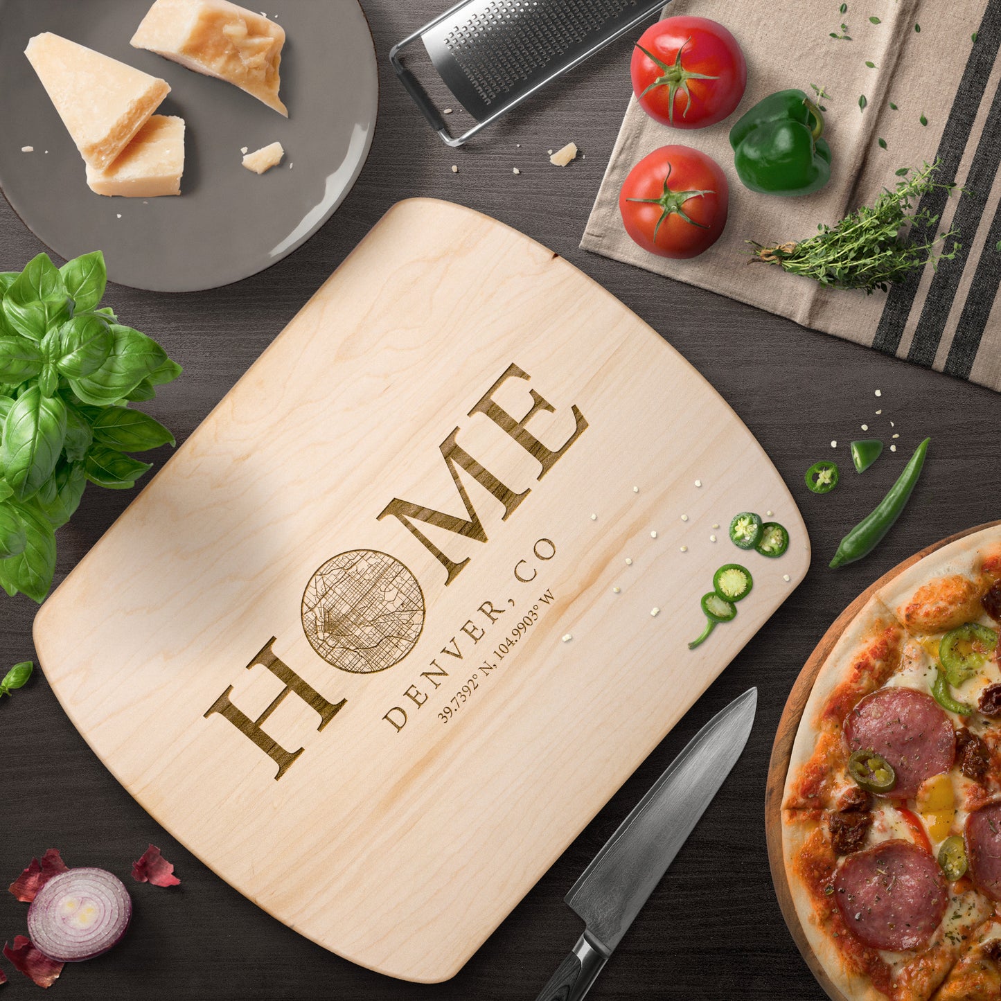 Custom City Hardwood Cutting Board