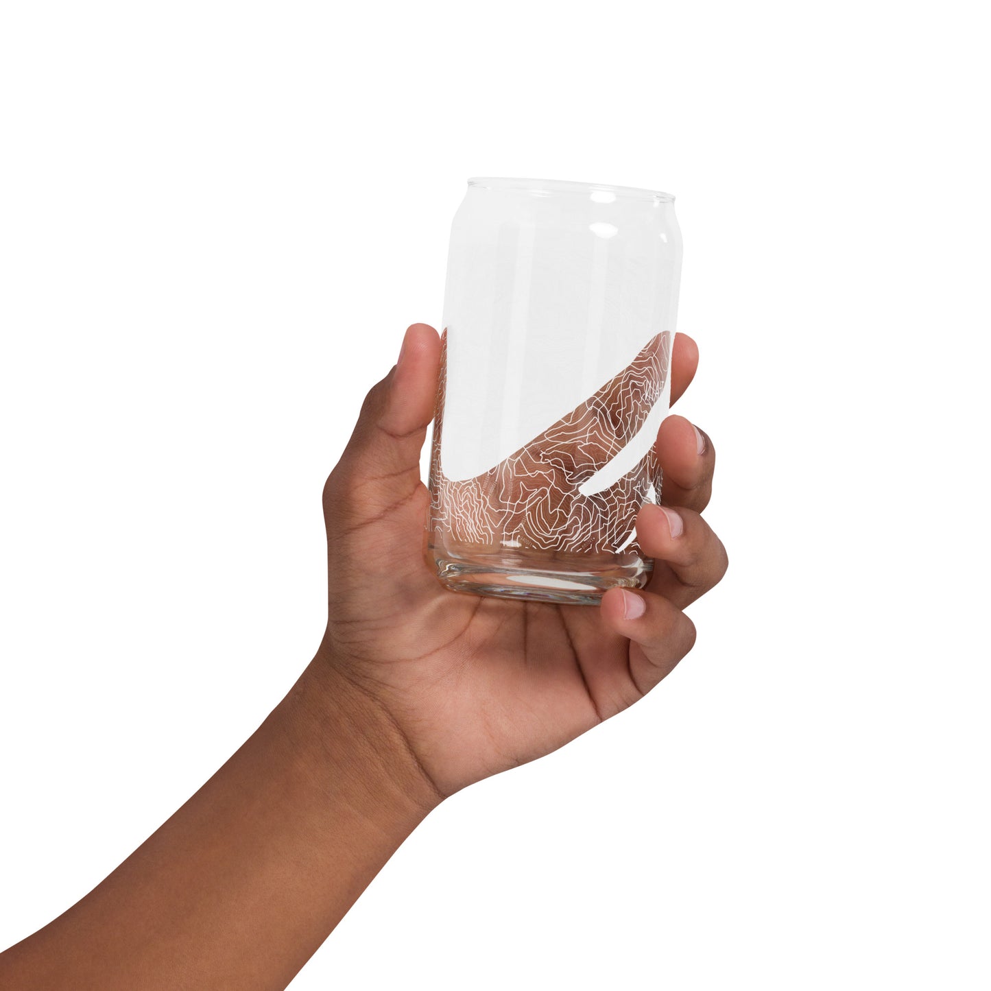 Custom City Map Glass | Custom Topographic Map | Personalized Can Shaped Glass | 16 Oz Can Glass