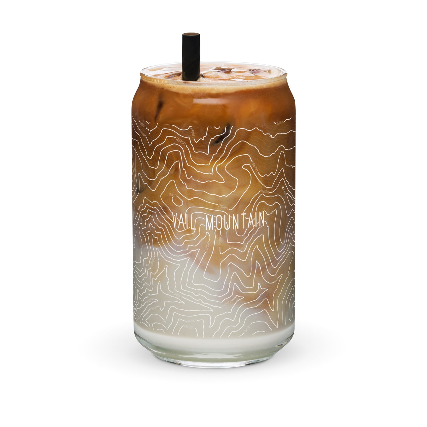 Custom City Map Glass | Custom Topographic Map | Personalized Can Shaped Glass | 16 Oz Can Glass