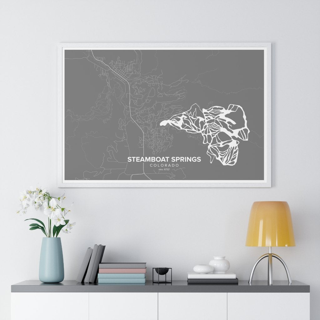 Steamboat, CO Map Art (Gray)