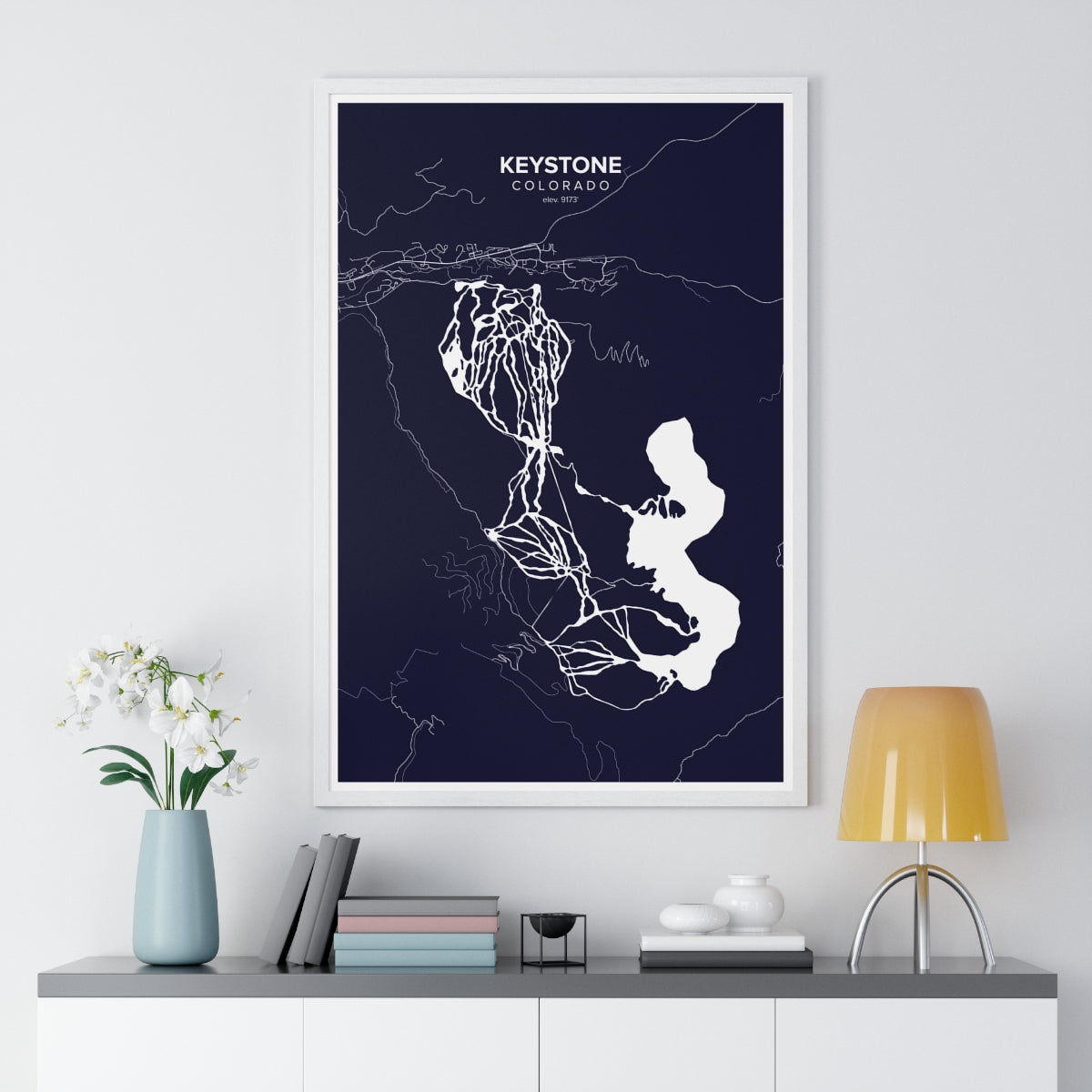 Keystone, CO Map Art (Dark Blue)