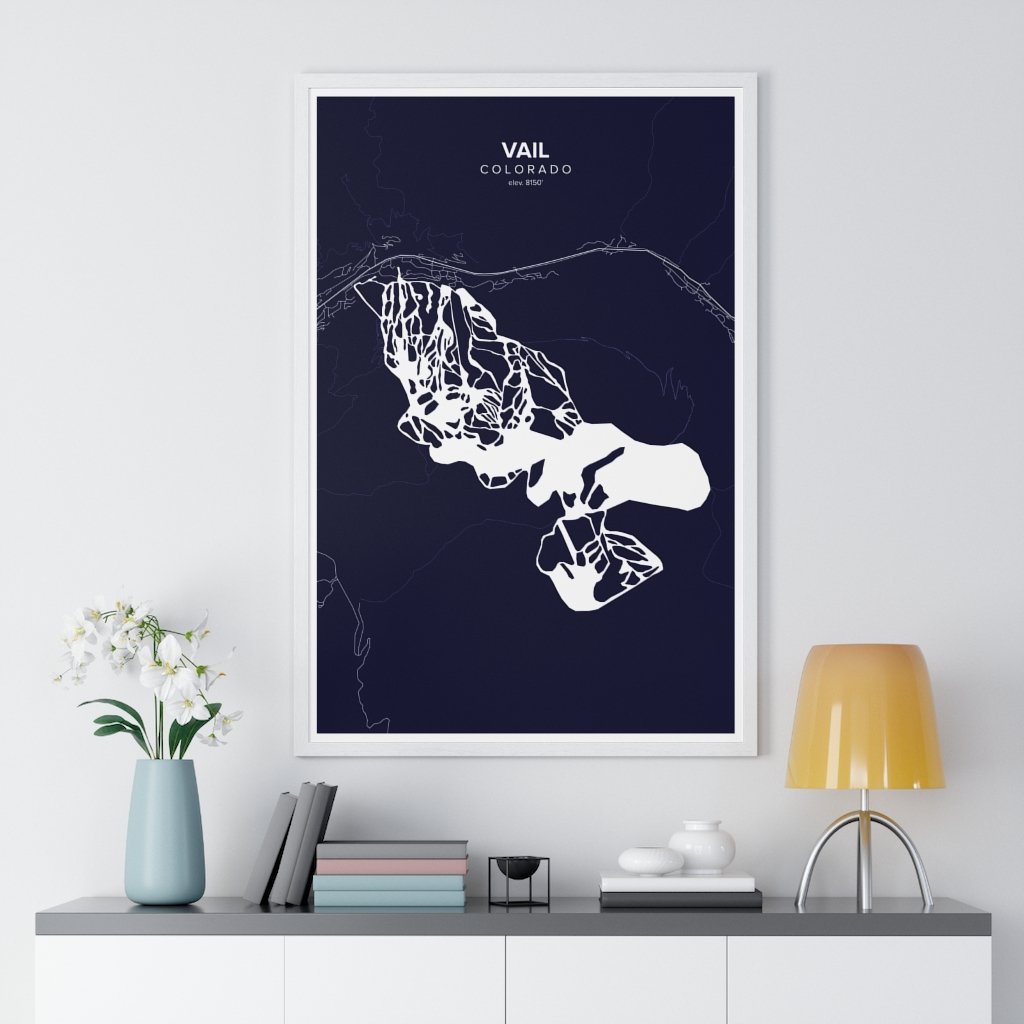 Vail, CO Map Art (Dark Blue)