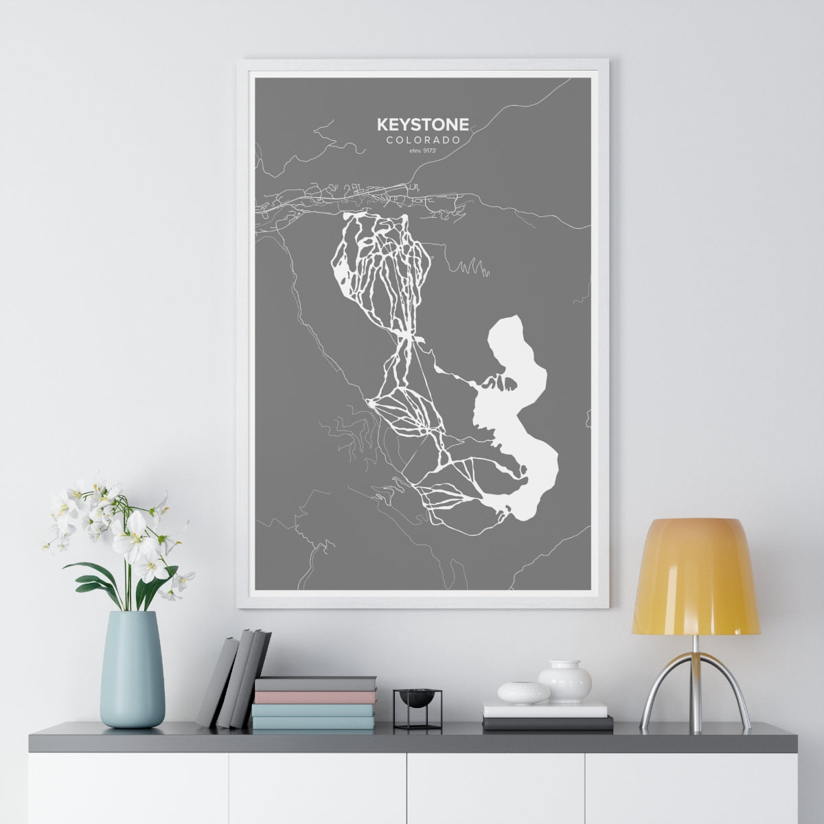 Keystone, CO Map Art (Gray)