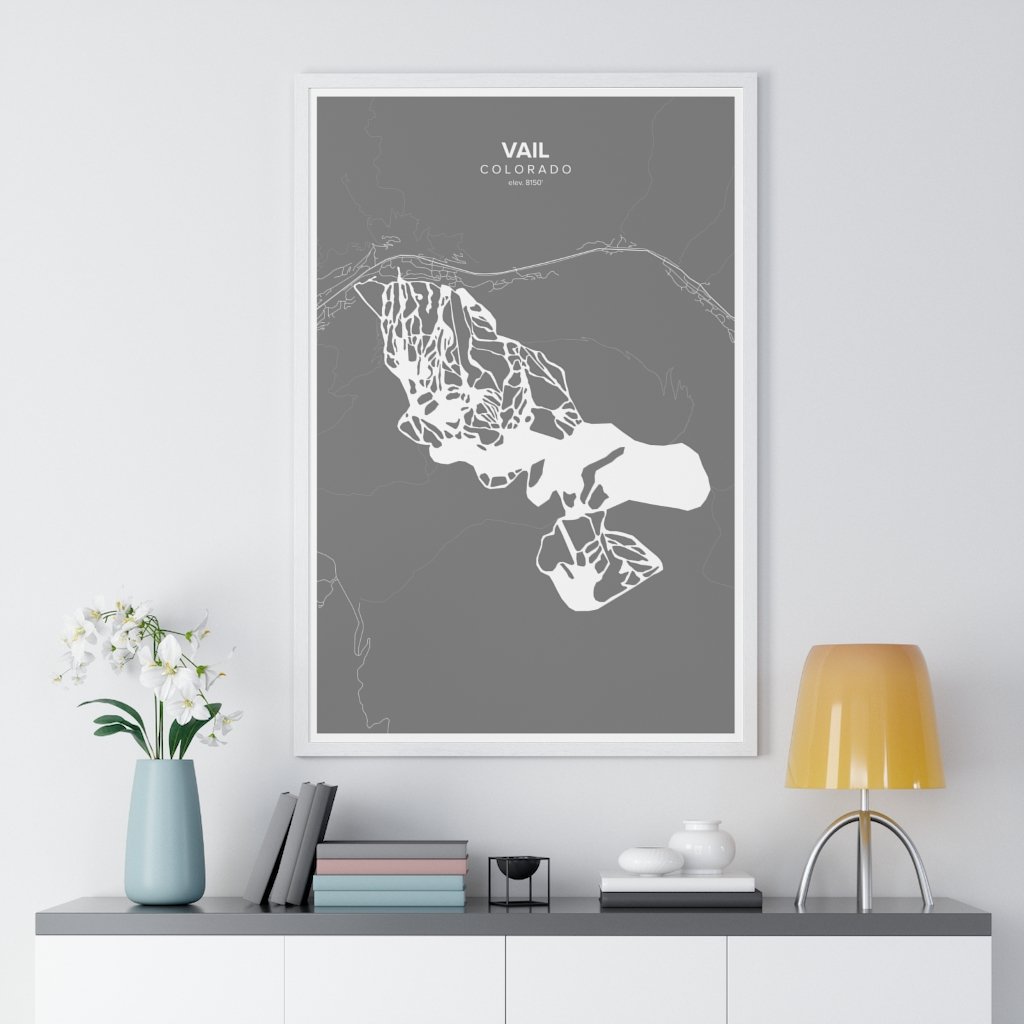 Vail, CO Map Art (Gray)