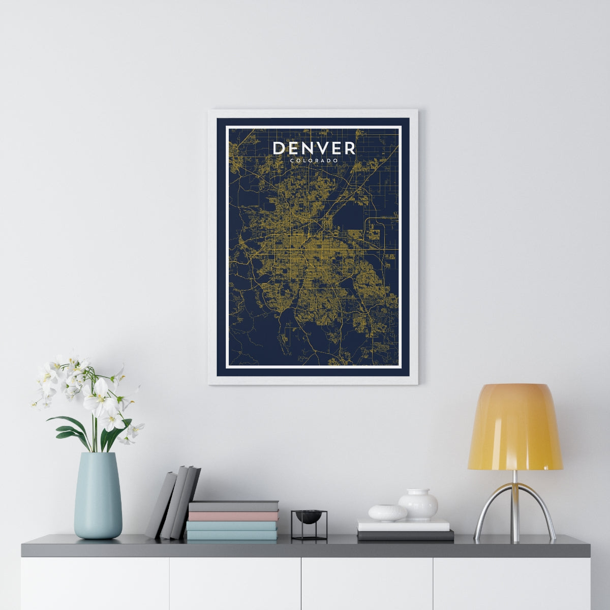 Denver CO - Professional Basketball City Map Print