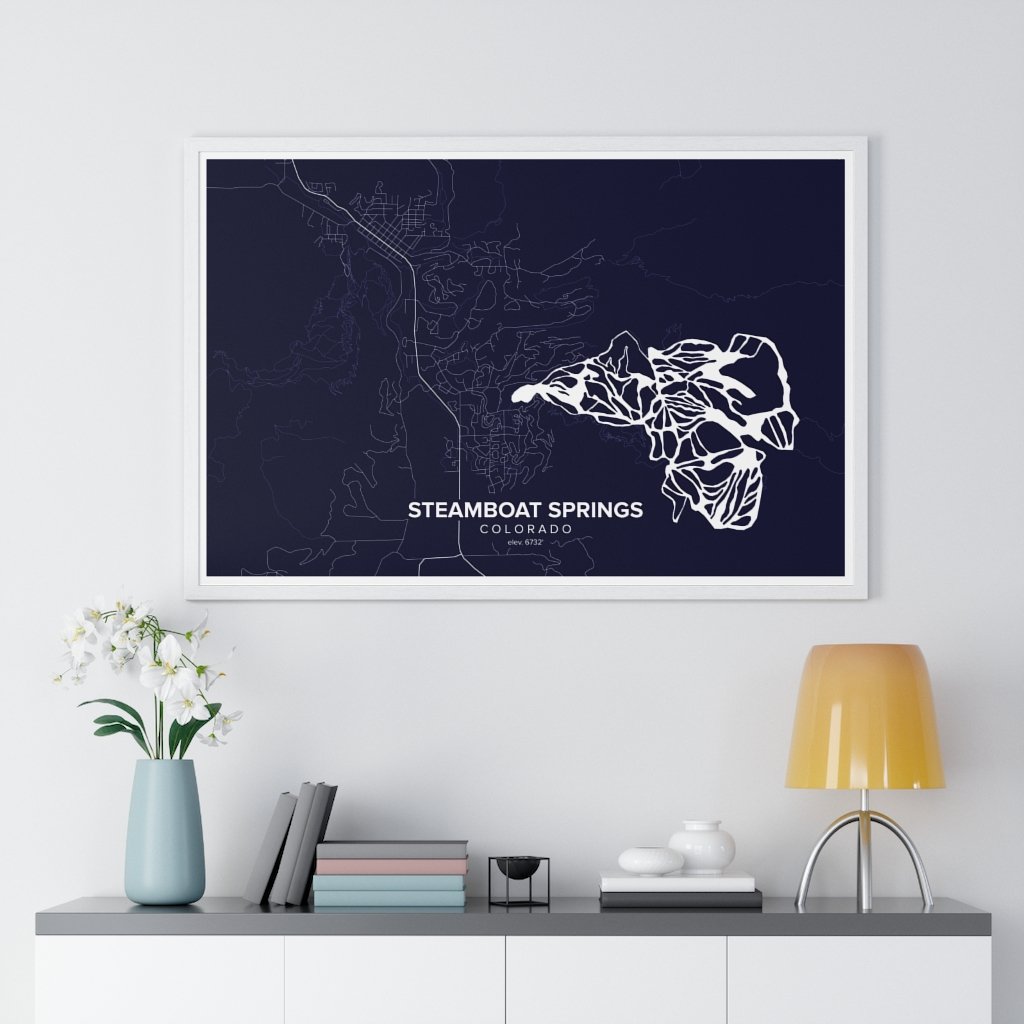 Steamboat, CO Map Art (Dark Blue)