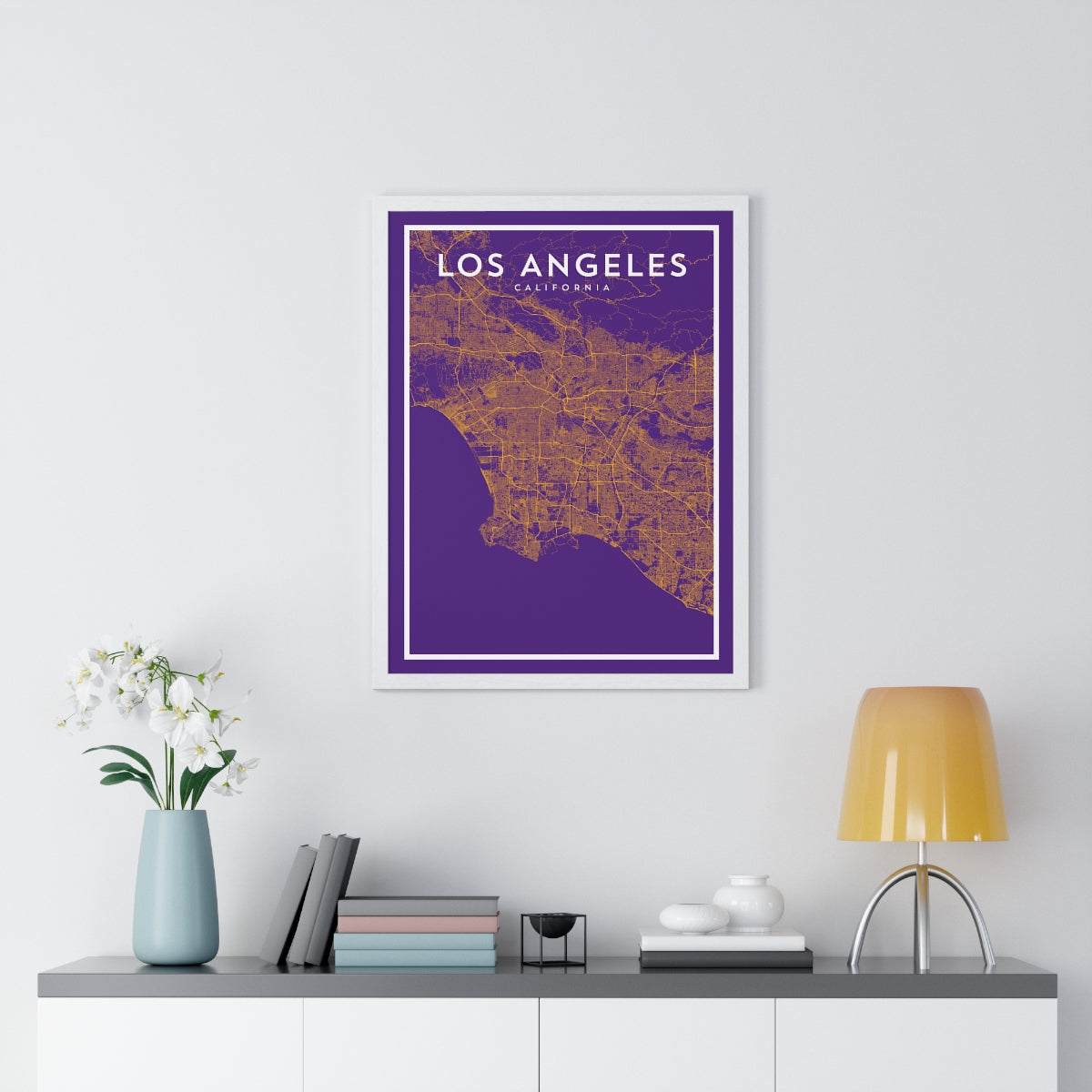 Los Angeles CA - Professional Basketball City Map Print