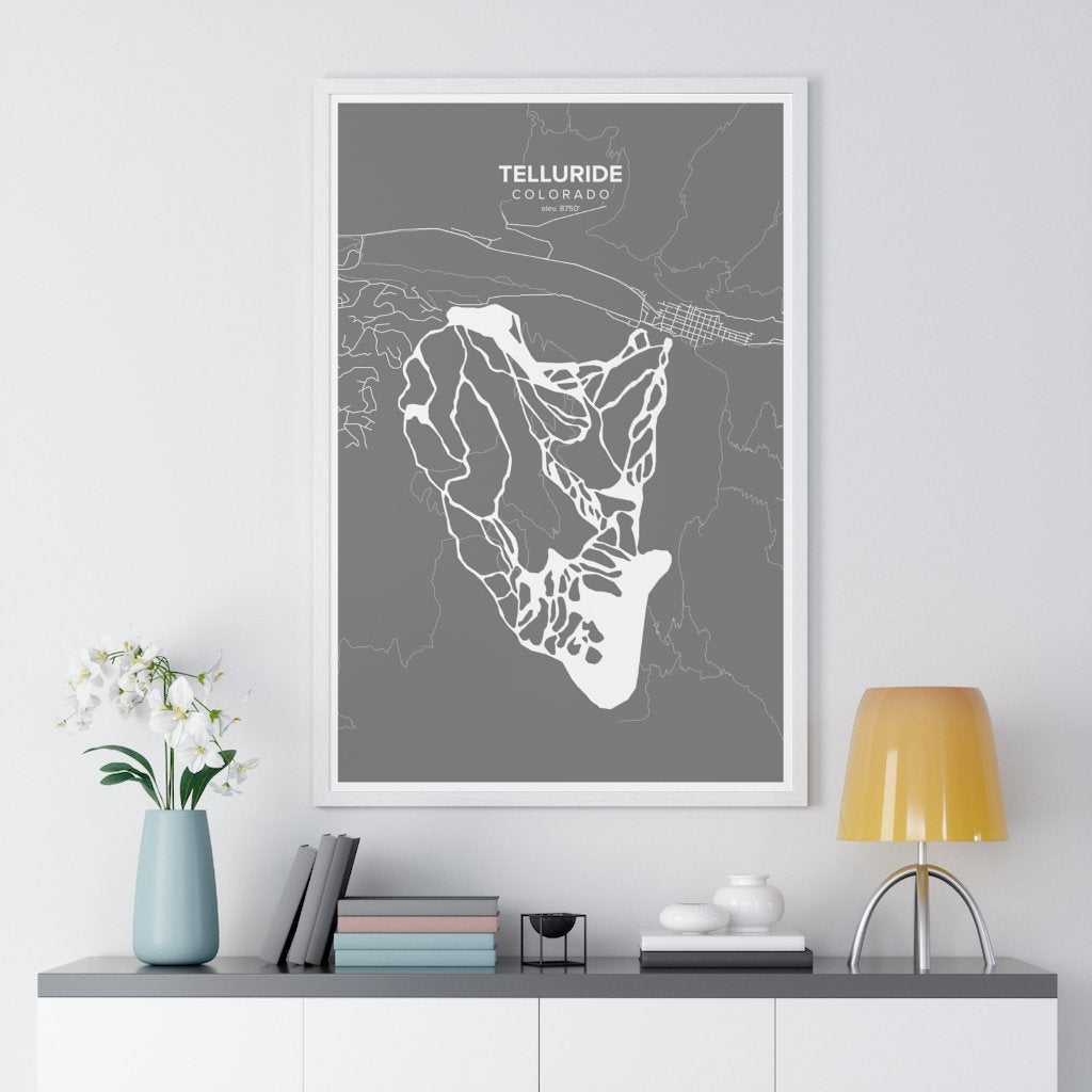 Telluride, CO Map Art (Gray)