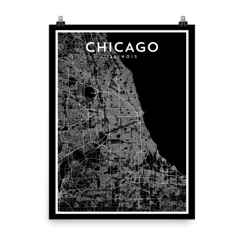 Chicago IL - Professional Baseball City Map Print
