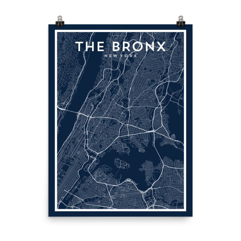 The Bronx NY - Professional Baseball City Map Print