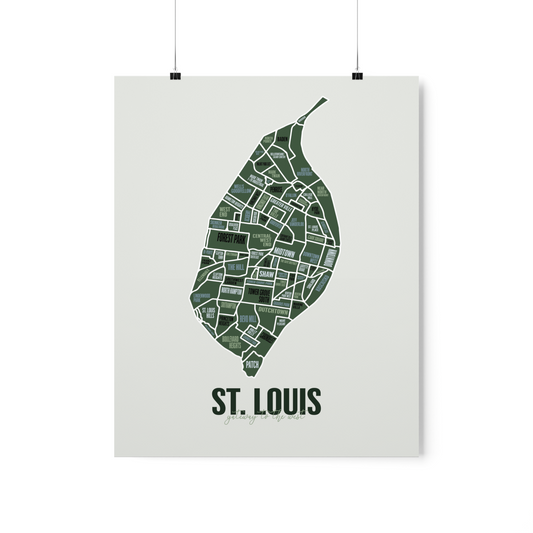 St. Louis, MO Neighborhoods Map Print