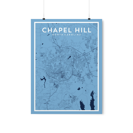 Chapel Hill NC - College Town Map Print