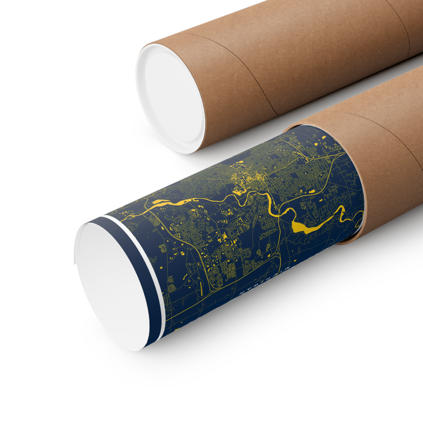 Ann Arbor MI - College Town Map Print