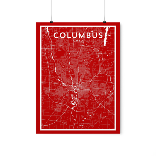 Columbus OH - College Town Map Print