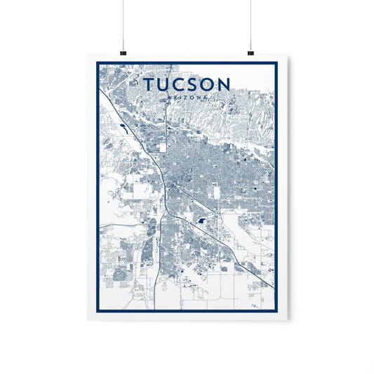 Tuscon AZ - College Town Map Print
