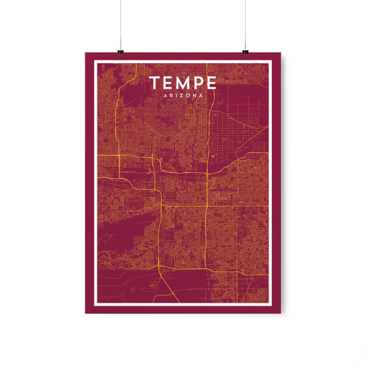 Tempe AZ - College Town Map Print