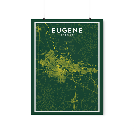 Eugene OR - College Town Map Print