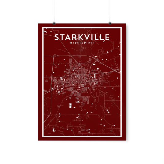 Starkville MS - College Town Map Print