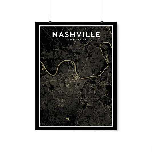 Nashville TN - College Town Map Print