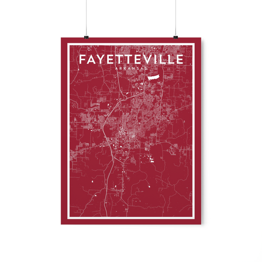 Fayetteville AR - College Town Map Print