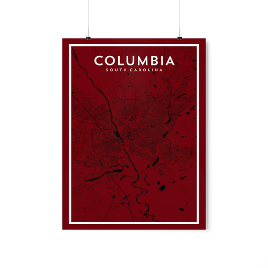 Columbia SC - College Town Map Print