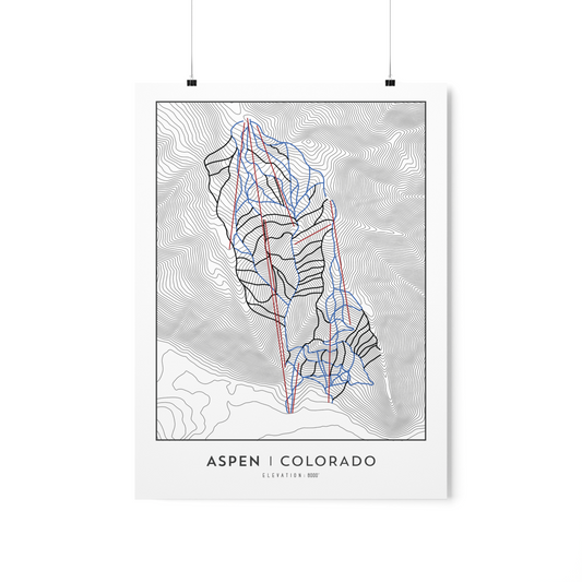 Aspen Colorado Ski Map Print