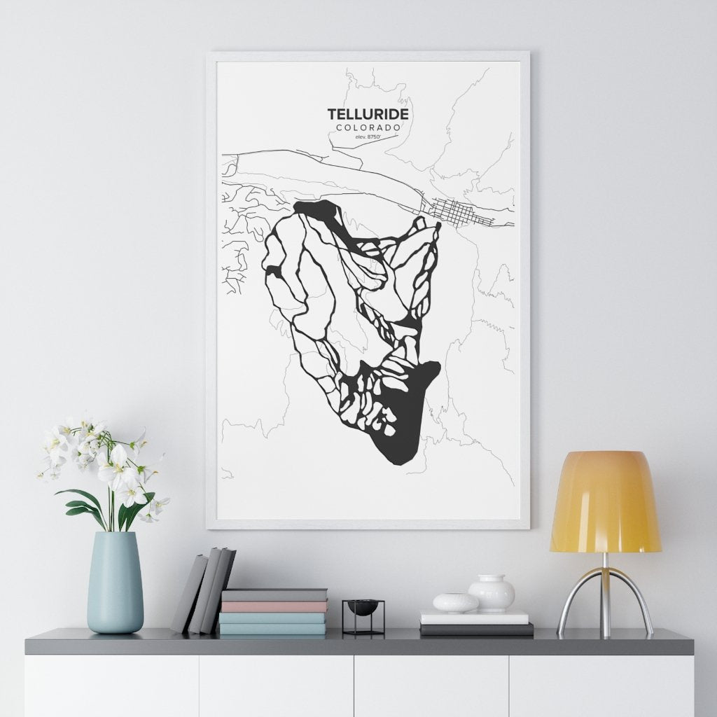 Telluride, CO Map Art (White)