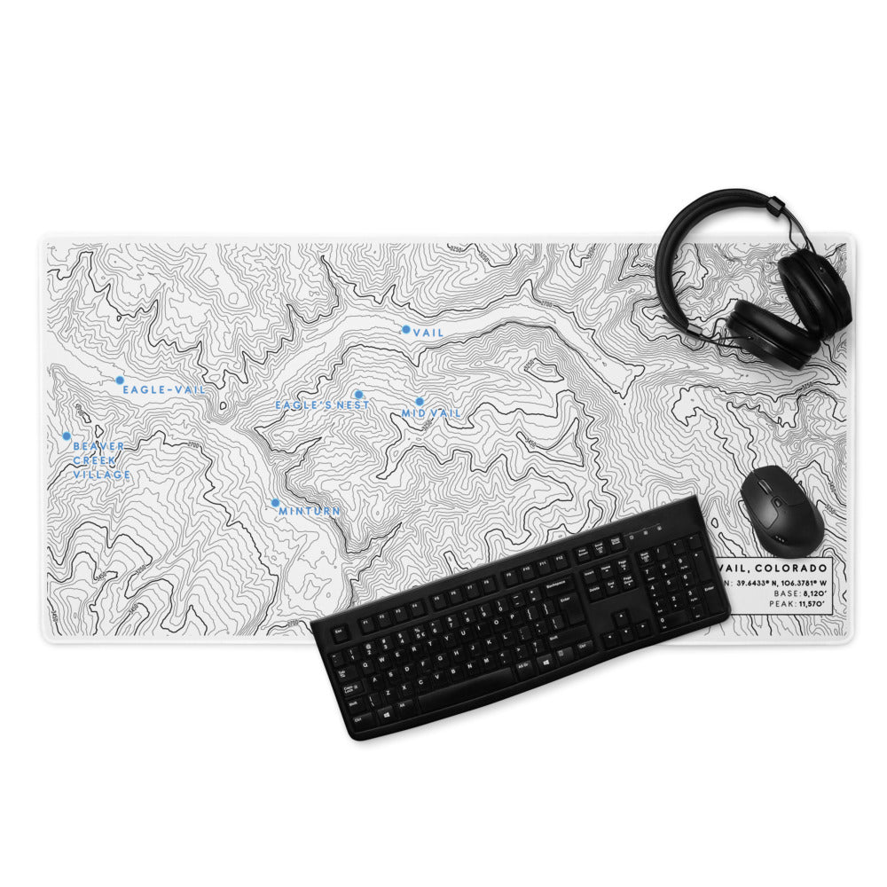 Custom Topographic Desk Mat Mouse Pad - Custom Map Design for Office Gaming - Unique Desk Gift Outdoor Enthusiasts - Custom Desk Accessory