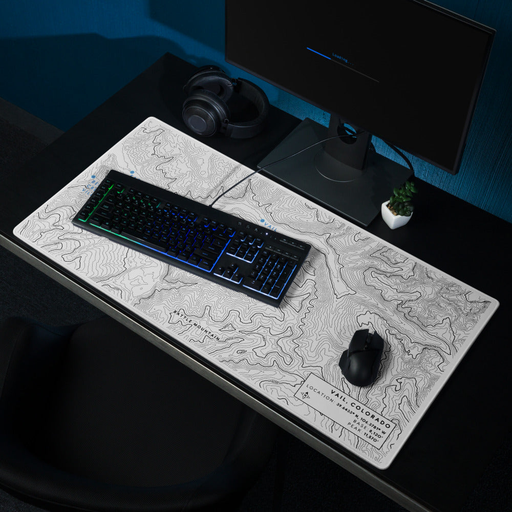 Custom Topographic Desk Mat Mouse Pad - Custom Map Design for Office Gaming - Unique Desk Gift Outdoor Enthusiasts - Custom Desk Accessory