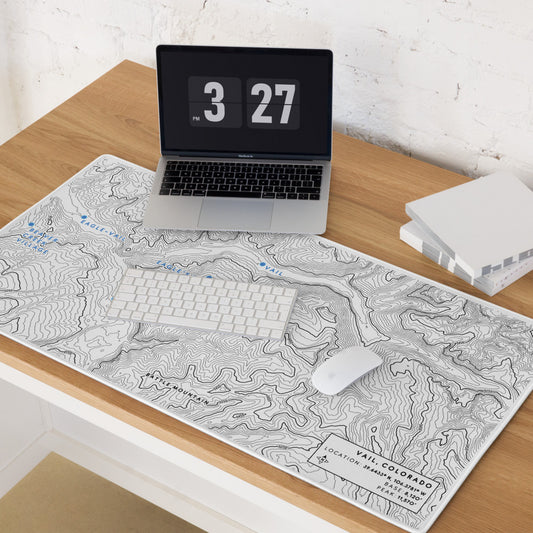 Custom Topographic Desk Mat Mouse Pad - Custom Map Design for Office Gaming - Unique Desk Gift Outdoor Enthusiasts - Custom Desk Accessory