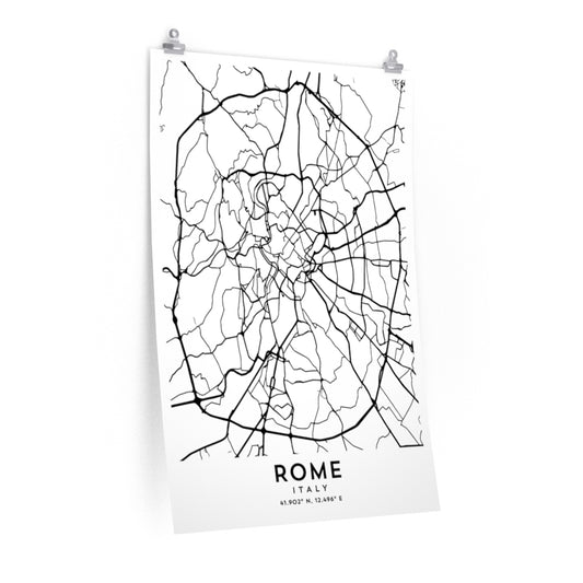 Rome, Italy Map Print (White)