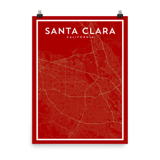 Santa Clara CA - Professional Football City Map Print