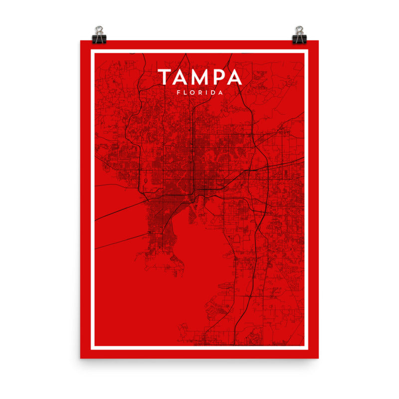 Tampa FL - Professional Football City Map Print