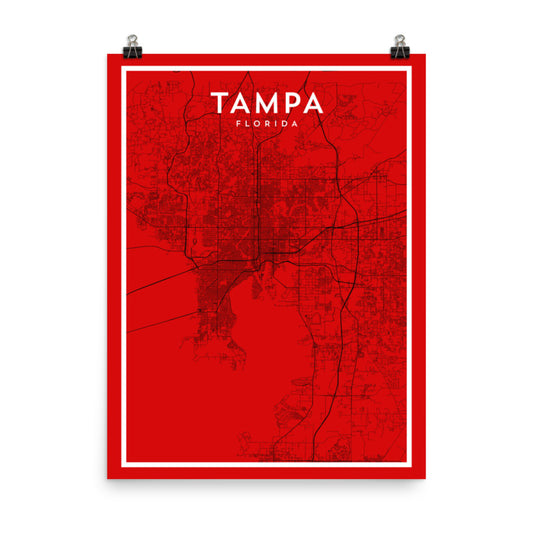 Tampa FL - Professional Football City Map Print