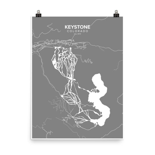 Keystone, CO Map Art (Gray)