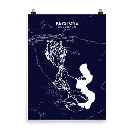 Keystone, CO Map Art (Dark Blue)