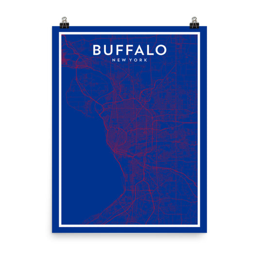 Buffalo NY - Professional Football City Map Print