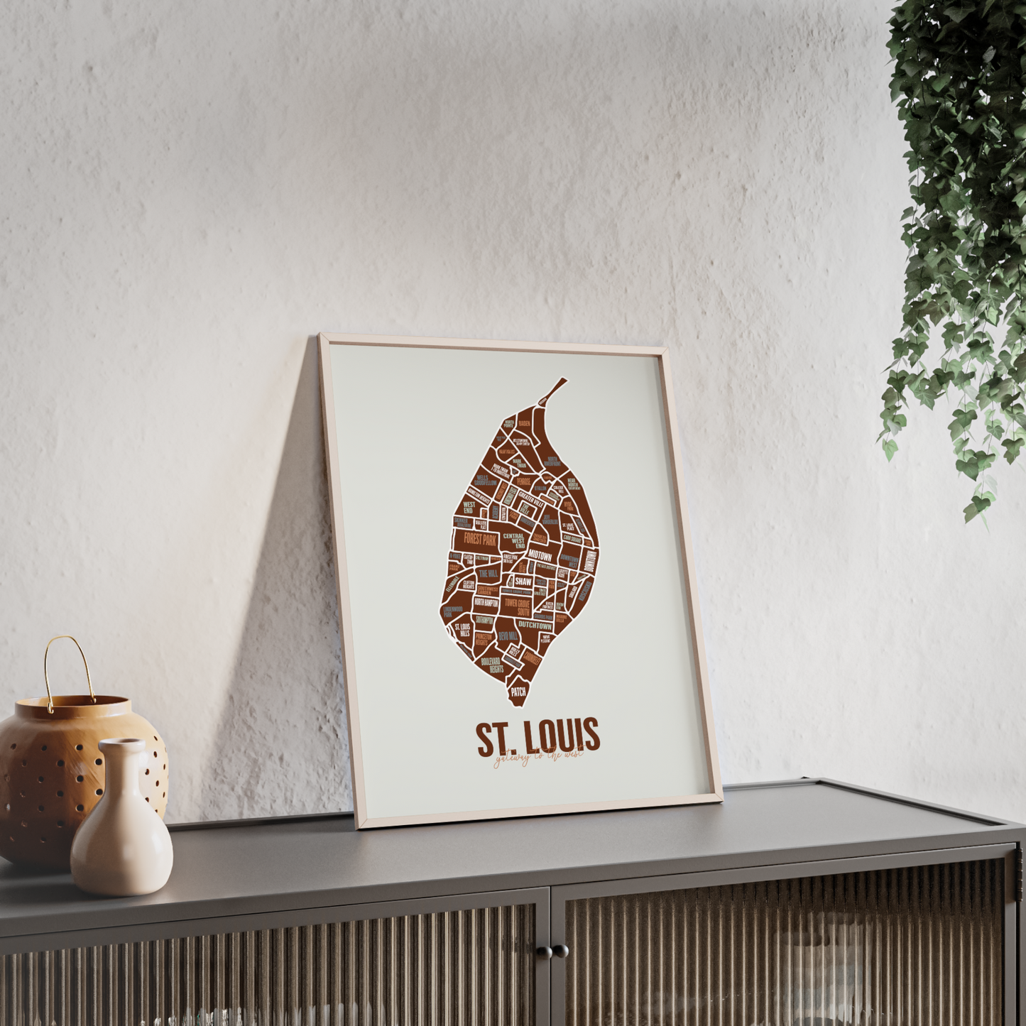 St. Louis, MO Neighborhoods Map Print