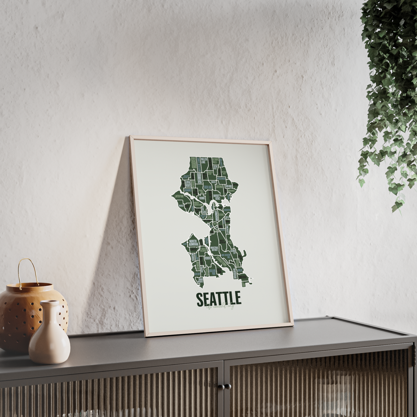 Seattle, WA Neighborhoods Map Print