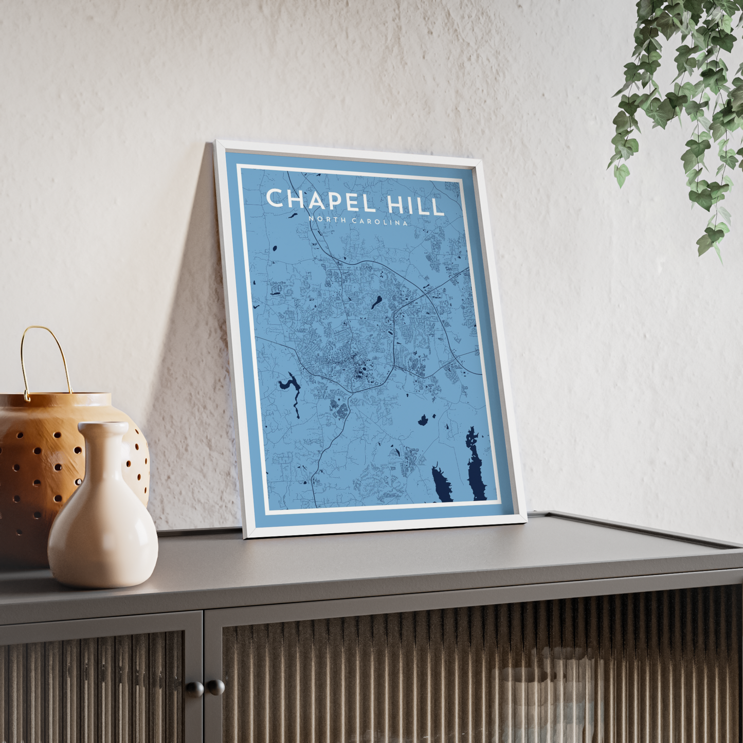 Chapel Hill NC - College Town Map Print