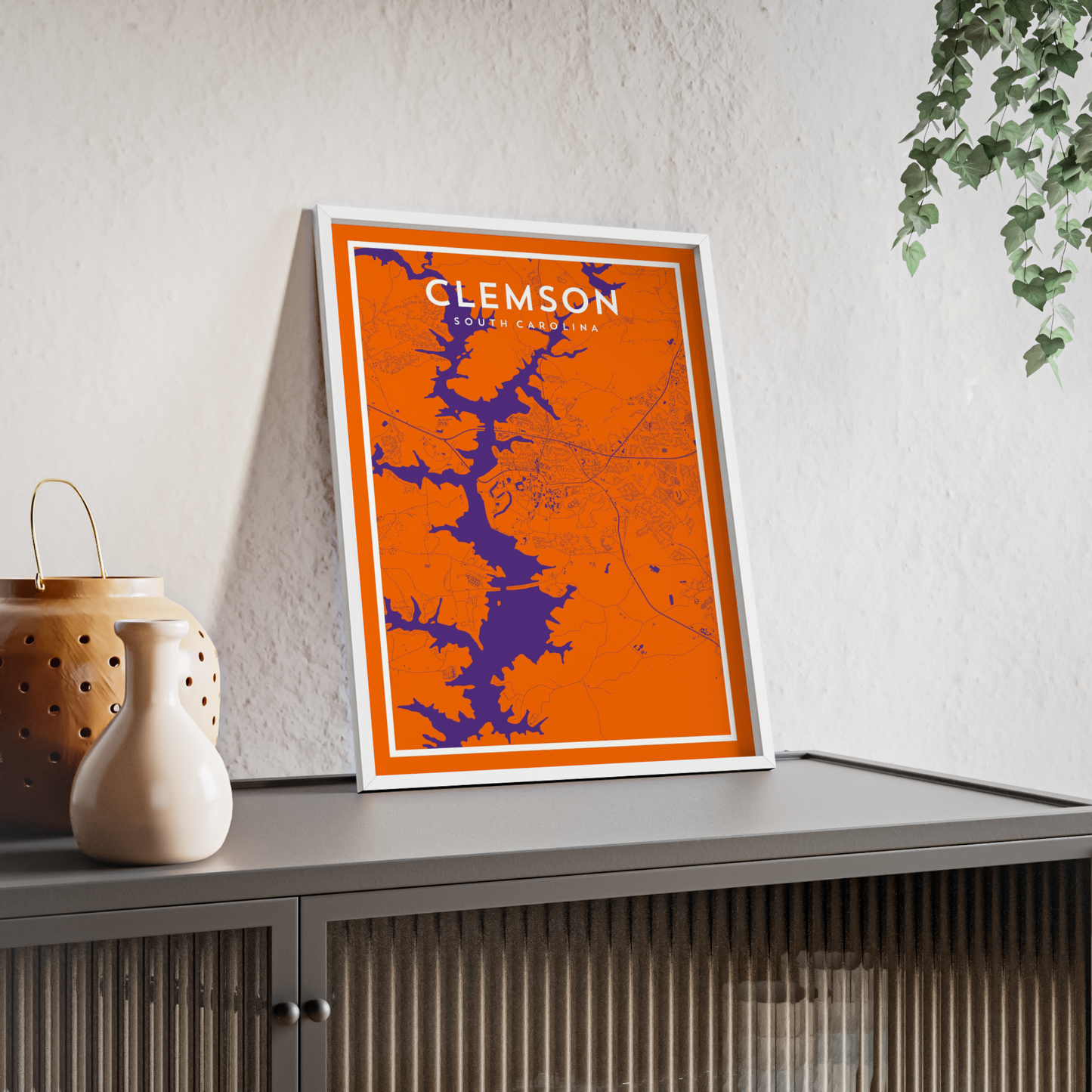 Clemson SC - College Town Map Print