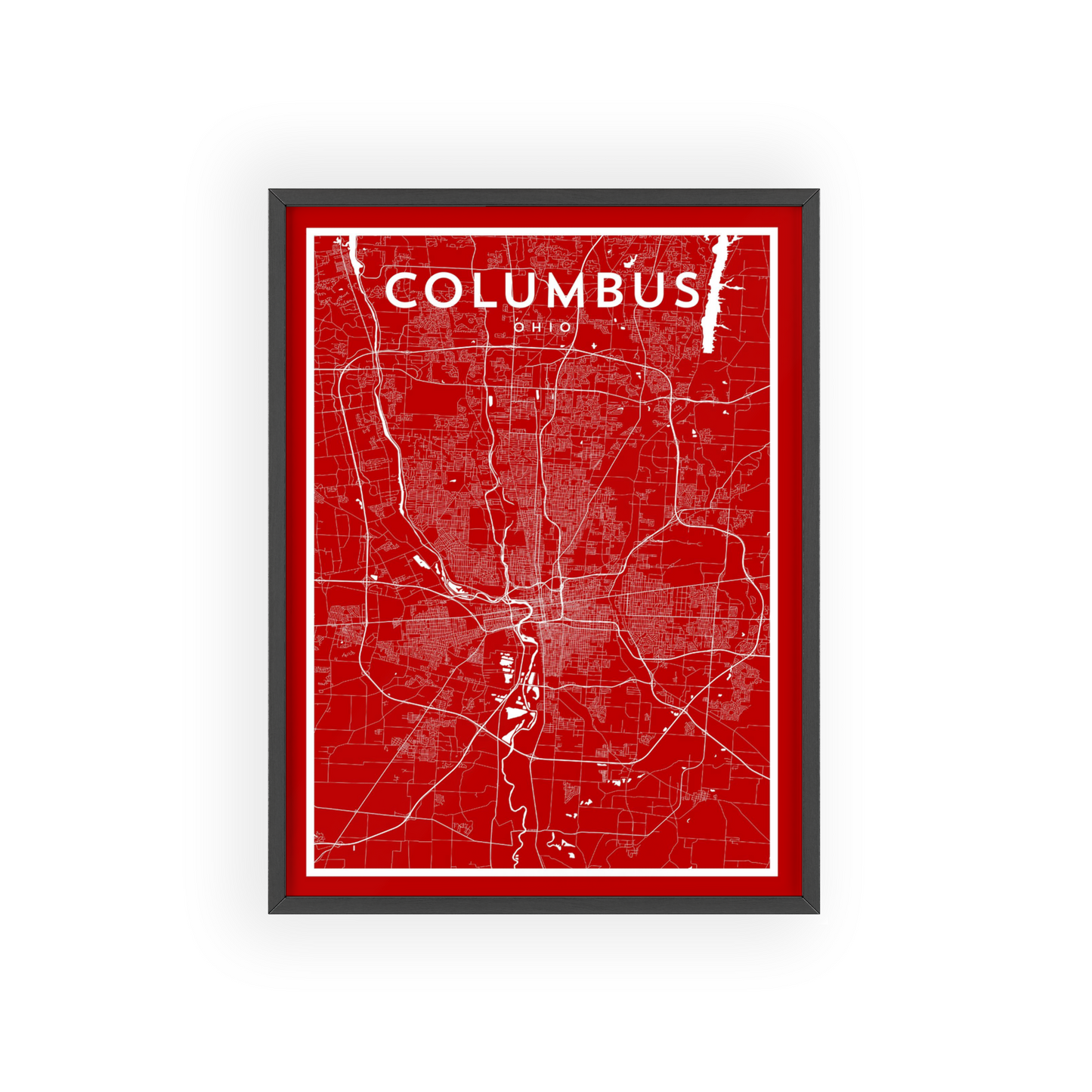 Columbus OH - College Town Map Print