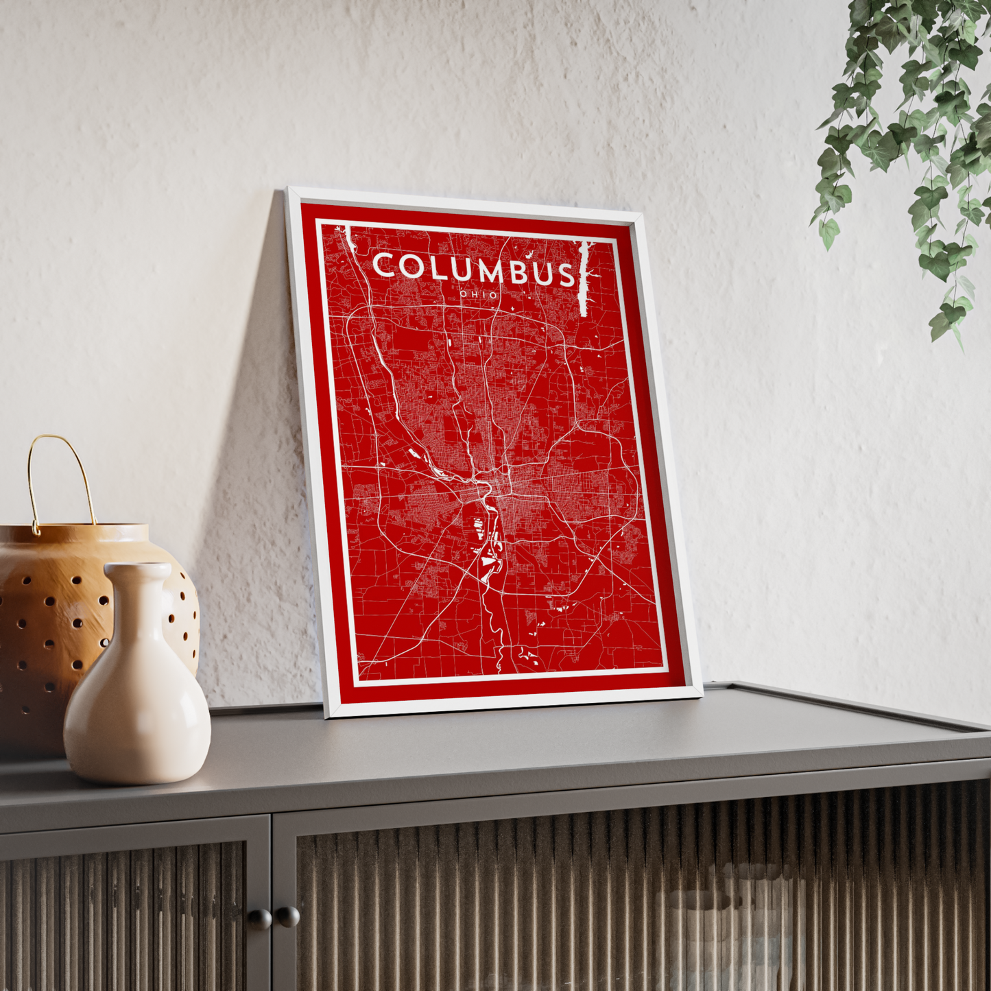 Columbus OH - College Town Map Print