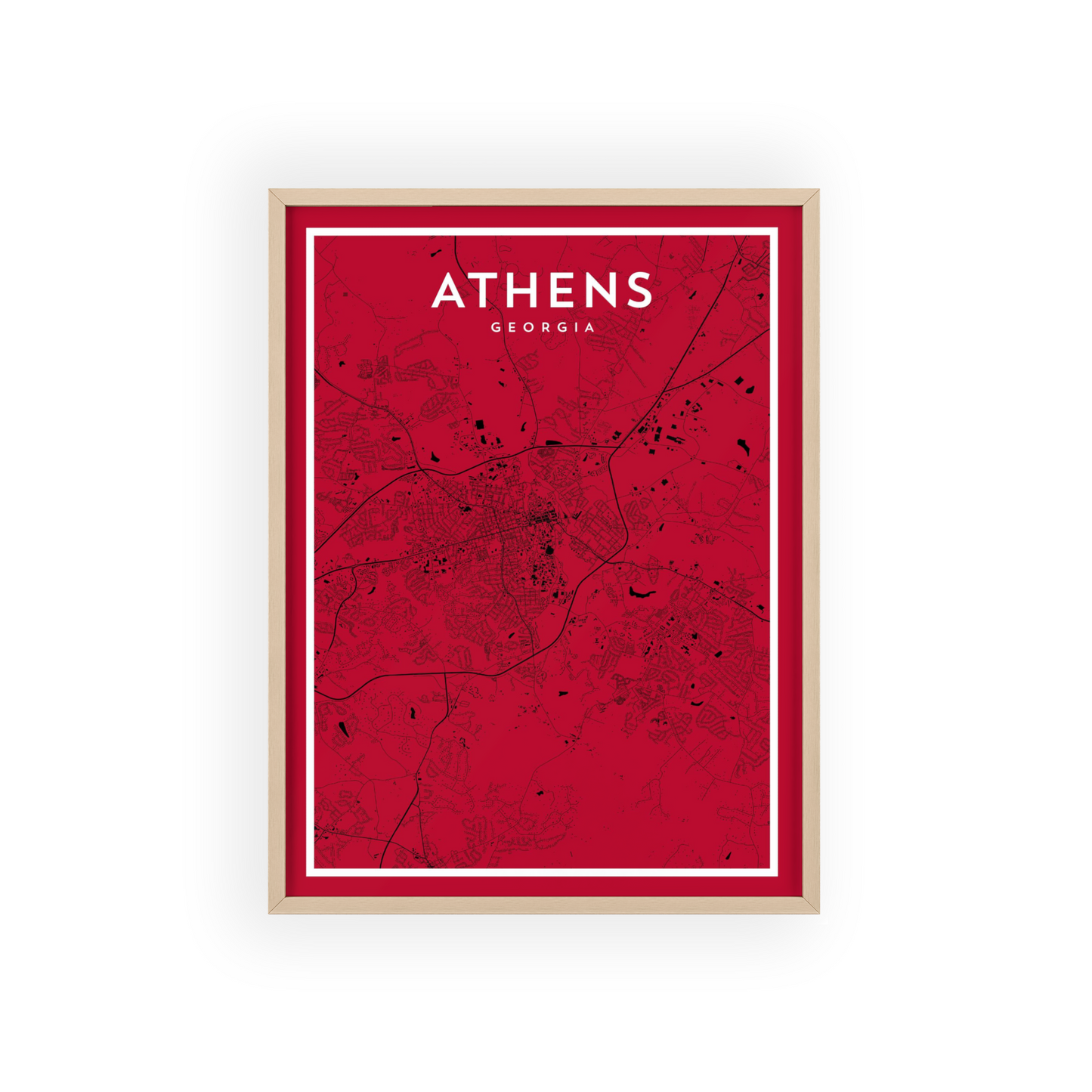 Athens GA - College Town Map Print