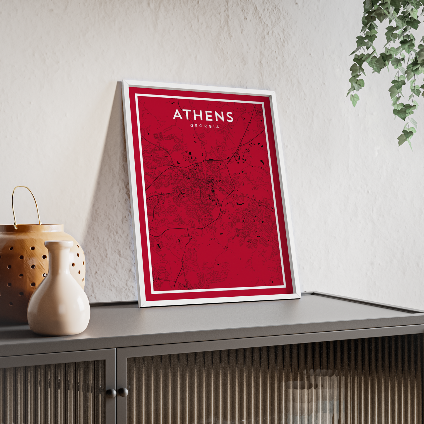 Athens GA - College Town Map Print