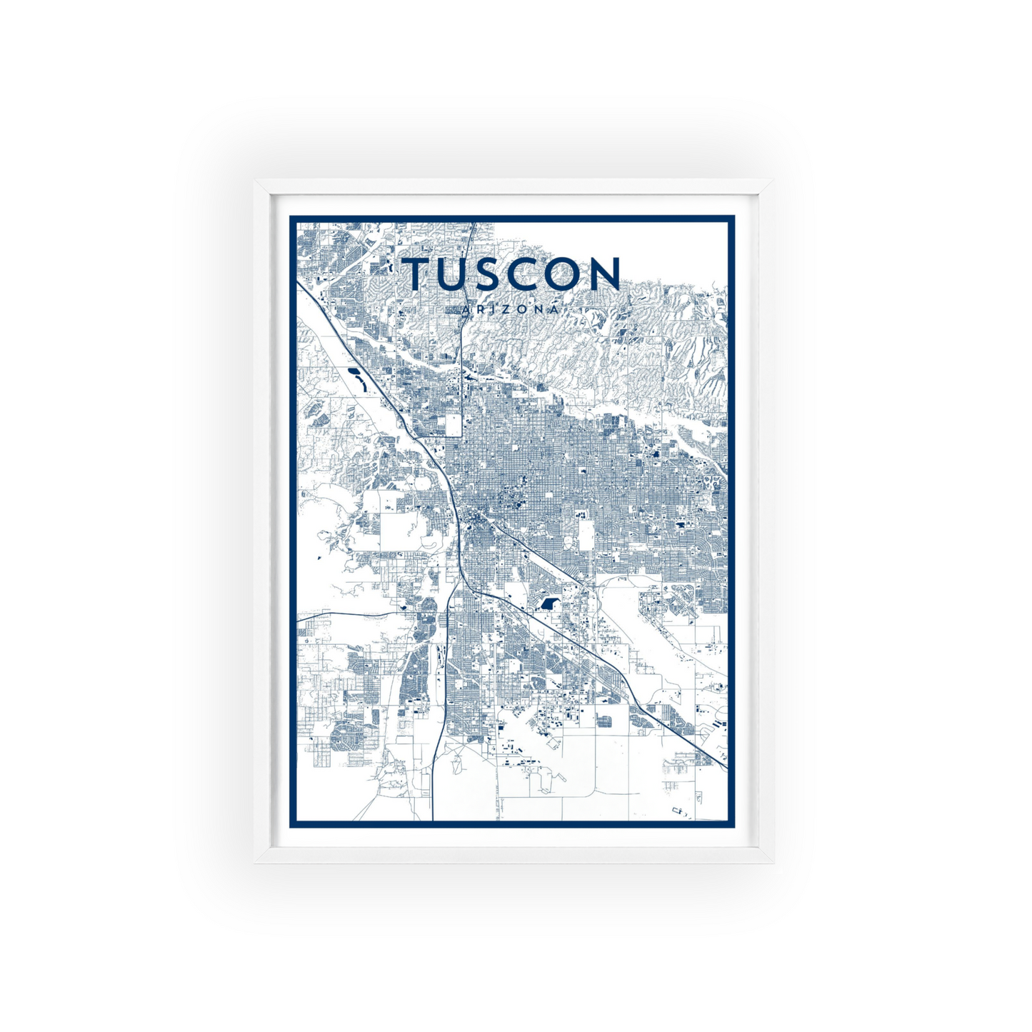 Tuscon AZ - College Town Map Print