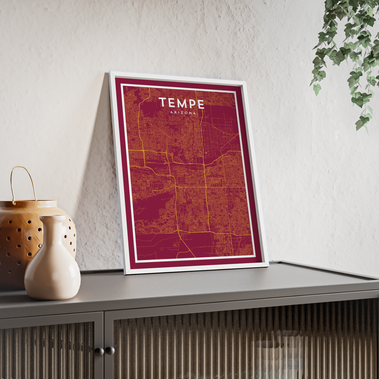 Tempe AZ - College Town Map Print