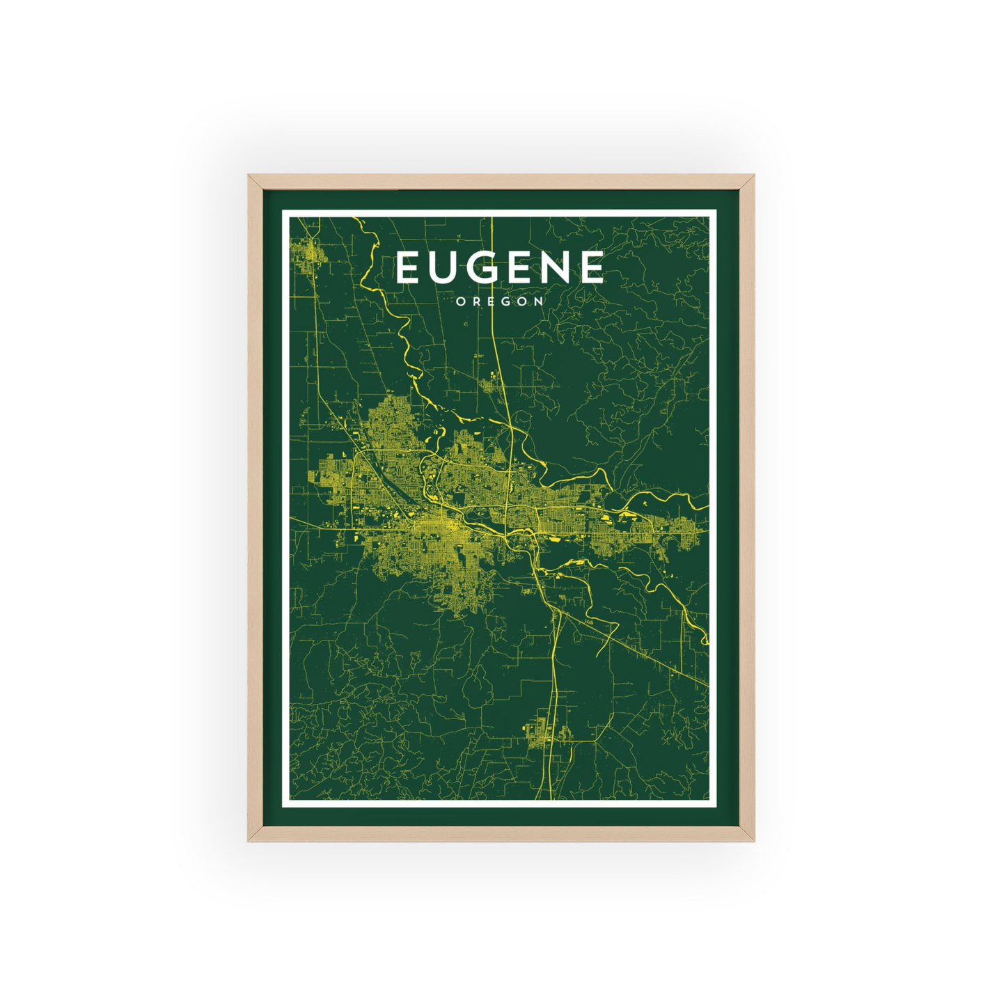 Eugene OR - College Town Map Print