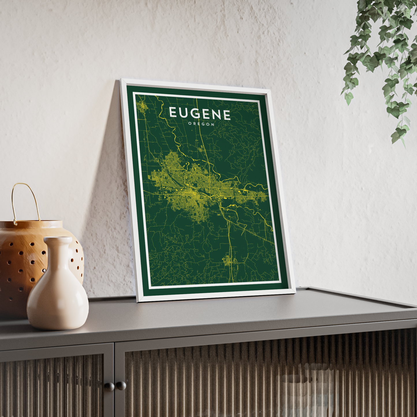 Eugene OR - College Town Map Print