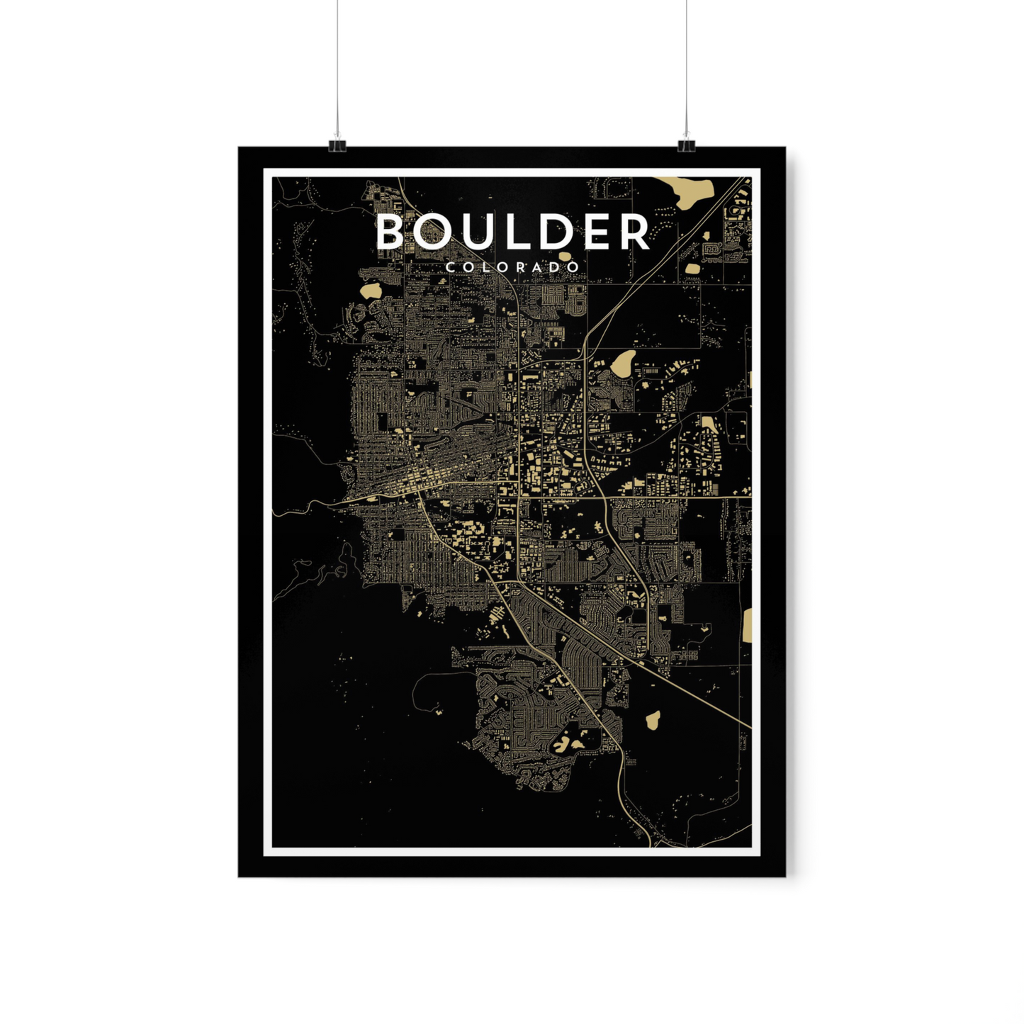 Boulder CO - College Town Map Print